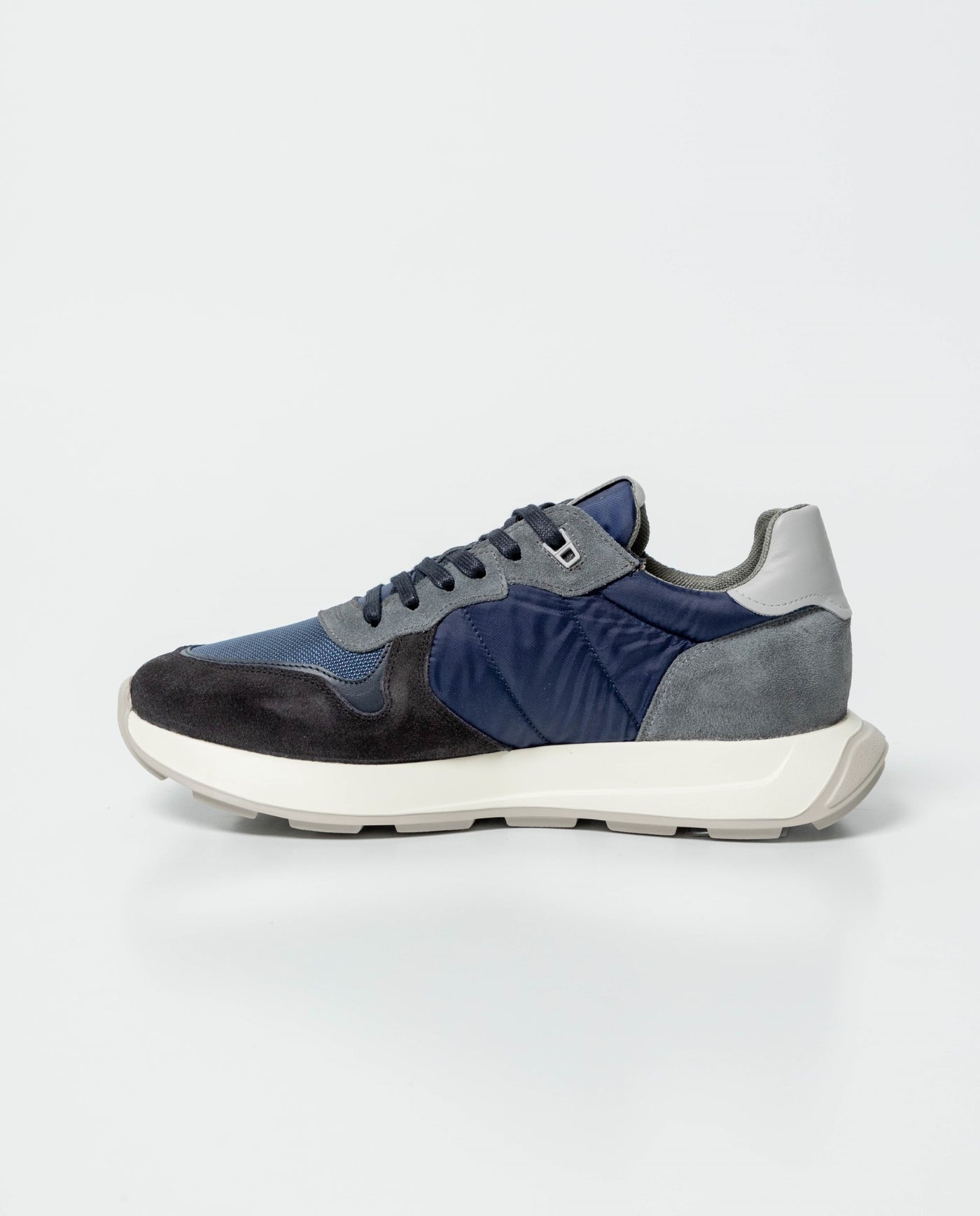 Men´s Leather-Textile Sneakers - Blue 63_062G004_AZU194028_4