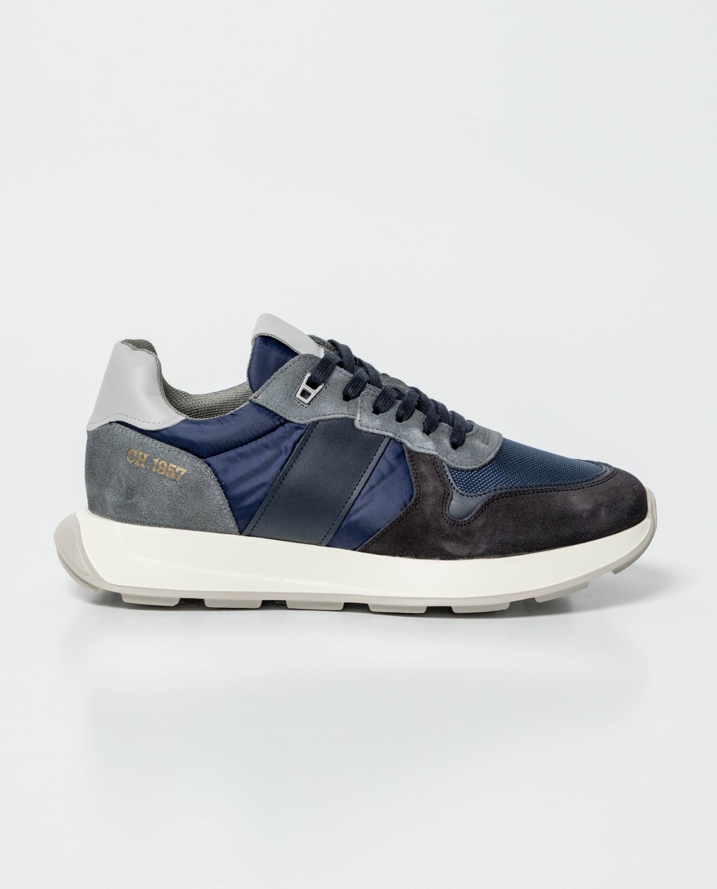 Men´s Leather-Textile Sneakers - Blue 63_062G004_AZU194028_8