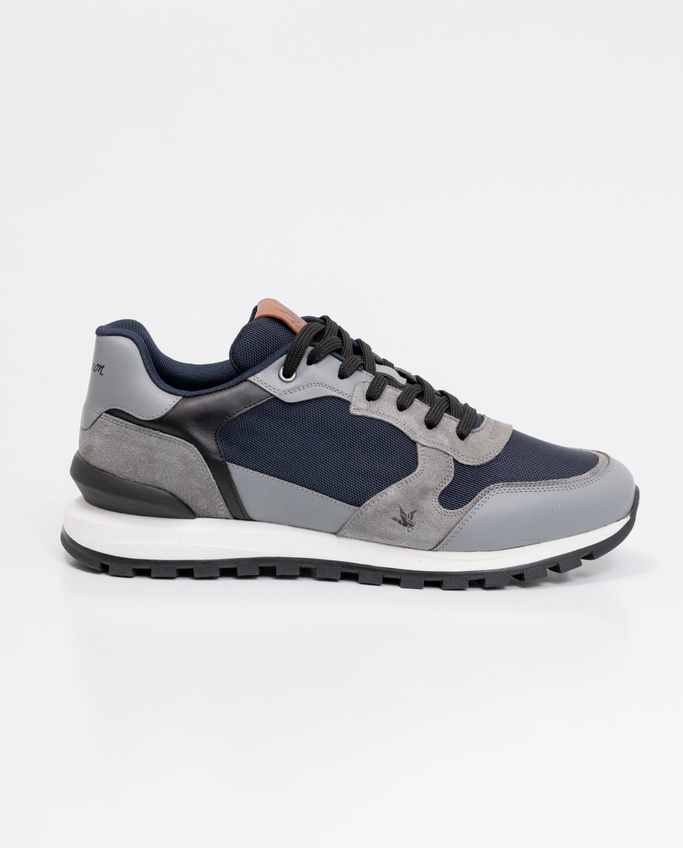 Men´s Leather-Textile Runners - Blue 63_064D400_AZU194052_4
