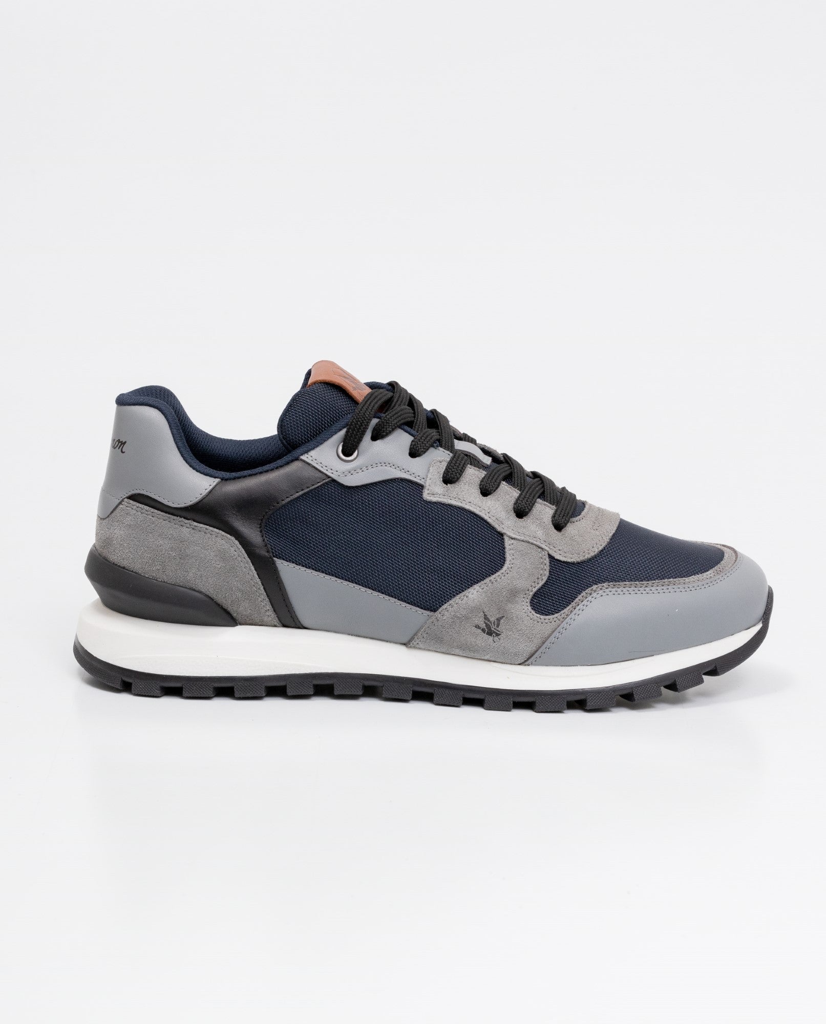 Men´s Leather-Textile Runners - Blue 63_064D400_AZU194052_4