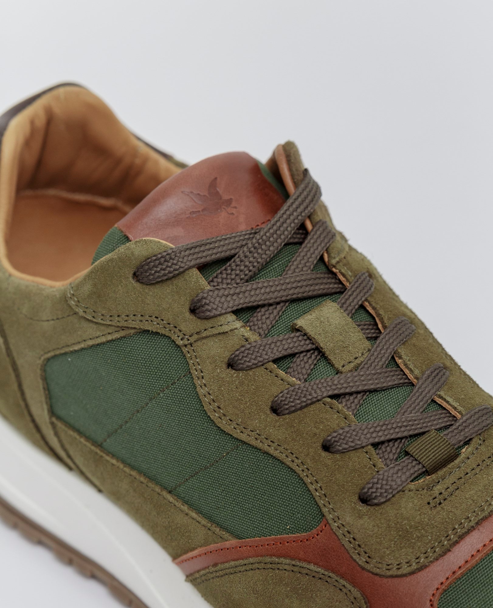 Men´s Leather Running Sneakers - Green 63_064E209_VER130532_5