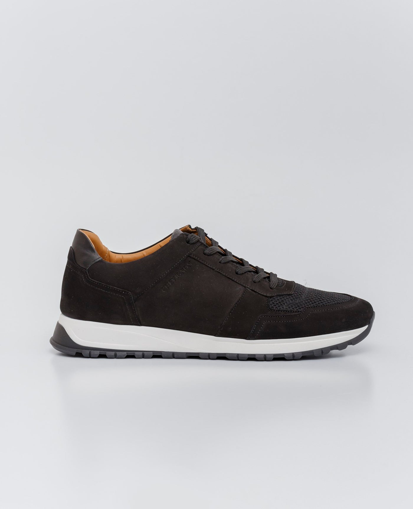 Men´s Leather Running Sneakers - Black 63_064E210_NEG193909_0