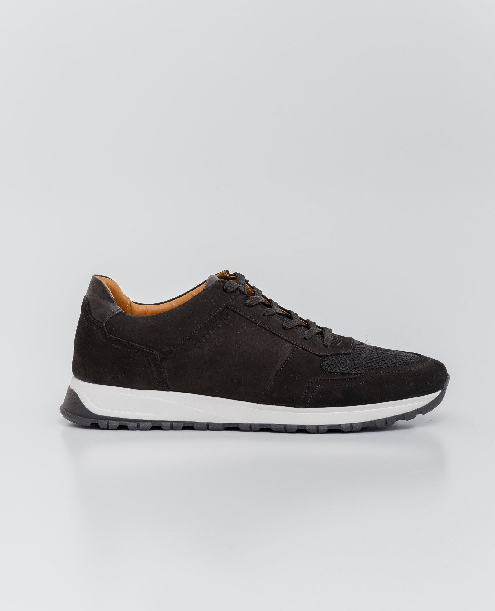 Men´s Leather Running Sneakers - Black 63_064E210_NEG193909_0