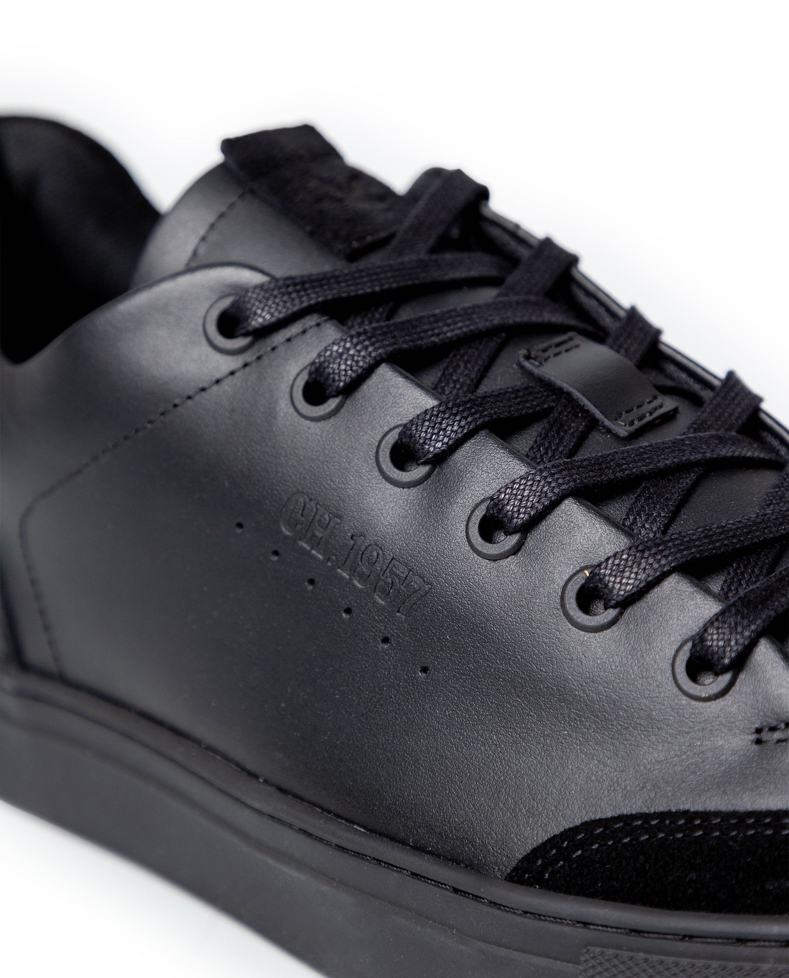 Mens Cowhide Leather Smart Sneakers - Special Collection - Black 63_064H252_NEG194007_5