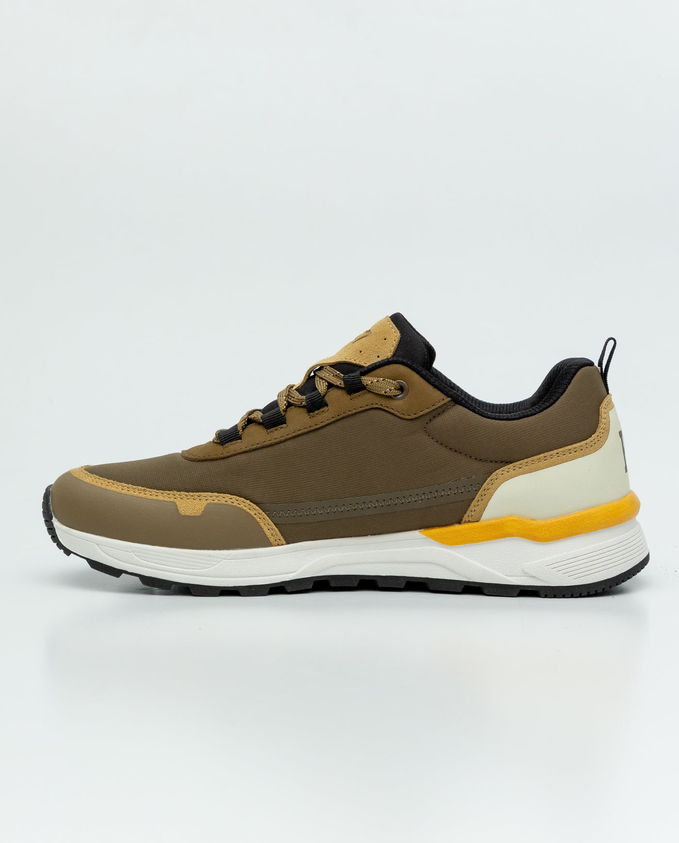 Men's Runner-Style Sneakers in Textile and Leather - Green 63_069F002_VER190622_5