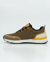 Men's Runner-Style Sneakers in Textile and Leather - Green 63_069F002_VER190622_5