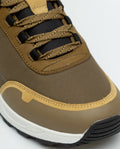 Men's Runner-Style Sneakers in Textile and Leather - Green 069F002 - 5