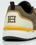 Men's Runner-Style Sneakers in Textile and Leather - Green 069F002 - 7
