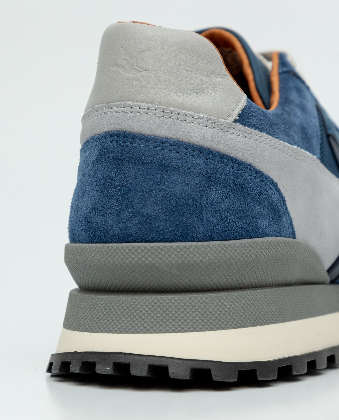Men's Textile and Leather Runner-Type Sneakers - Blue 069F004 - 14
