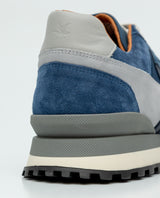 Men's Textile and Leather Runner-Type Sneakers - Blue 069F004 - 14