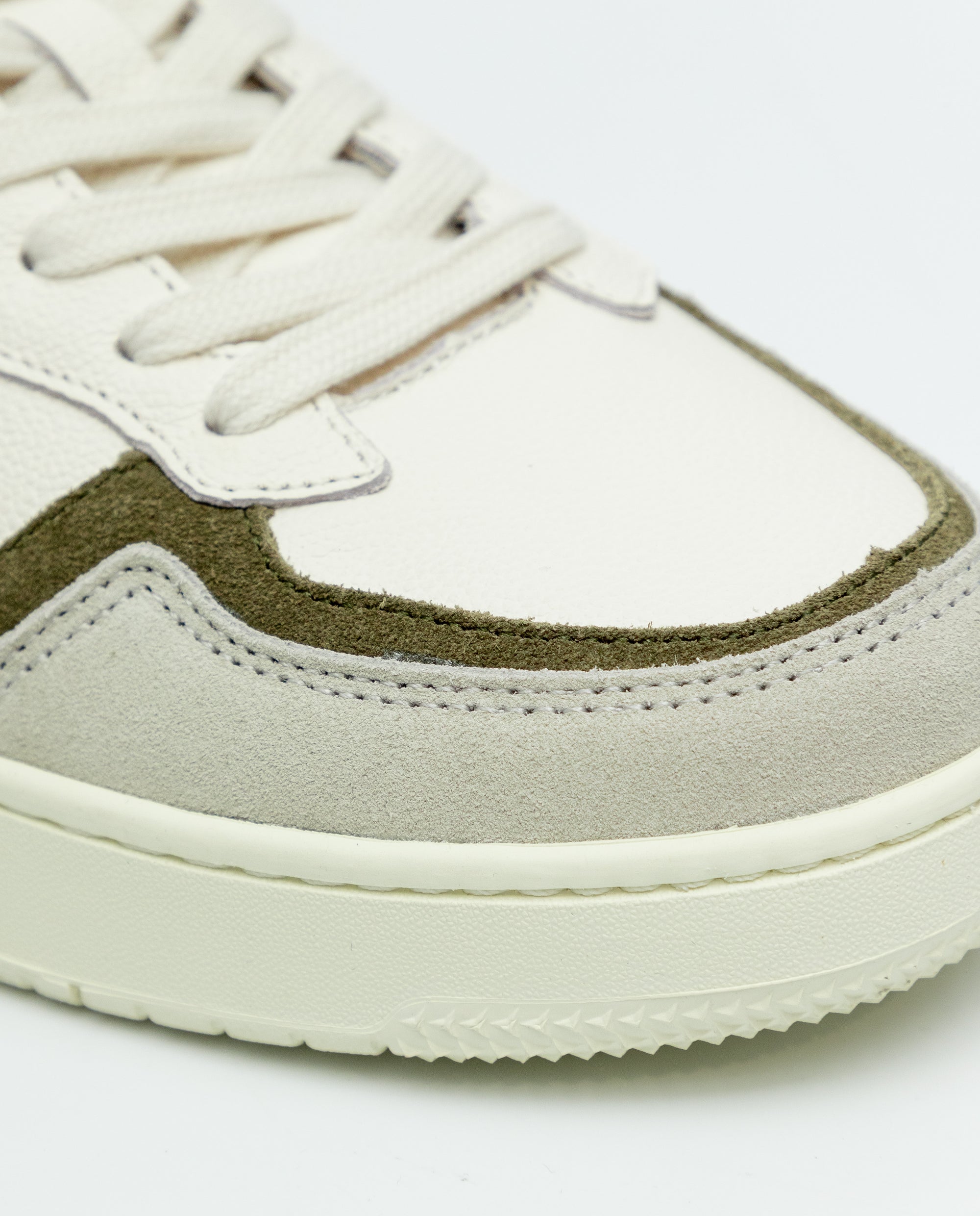 Leather Basketball-Style Sneakers for Men - White 069F008 - 5