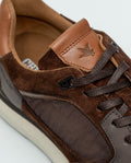 Men's Runner Type Sneakers in Textile and Leather - Brown 069F009 - 6