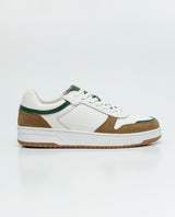 Leather Basketball-Style Sneakers for Men - White 069F016 - 2