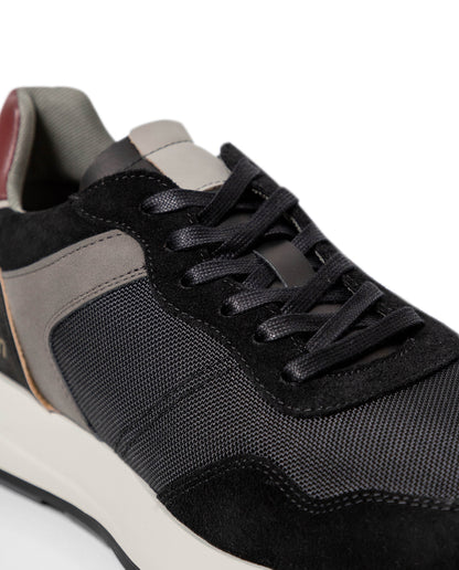 Men's Runner Style Sneakers - Black - 3