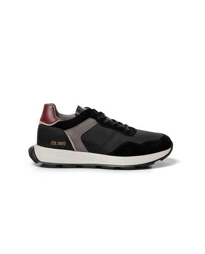 Men's Runner Style Sneakers - Black - 4