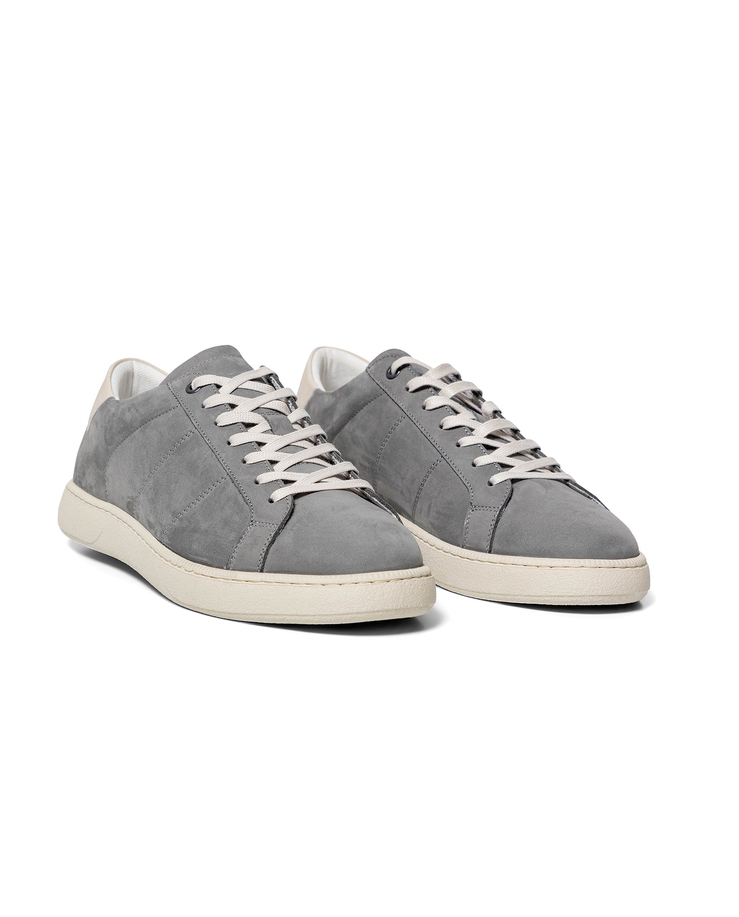 Men's Low Profile Leather Sneakers - Gray - 1