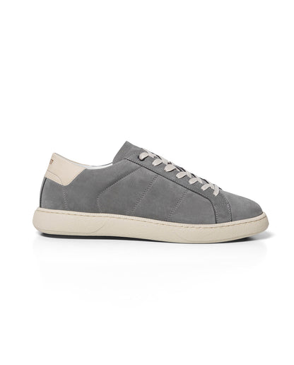 Men's Low Profile Leather Sneakers - Gray - 4