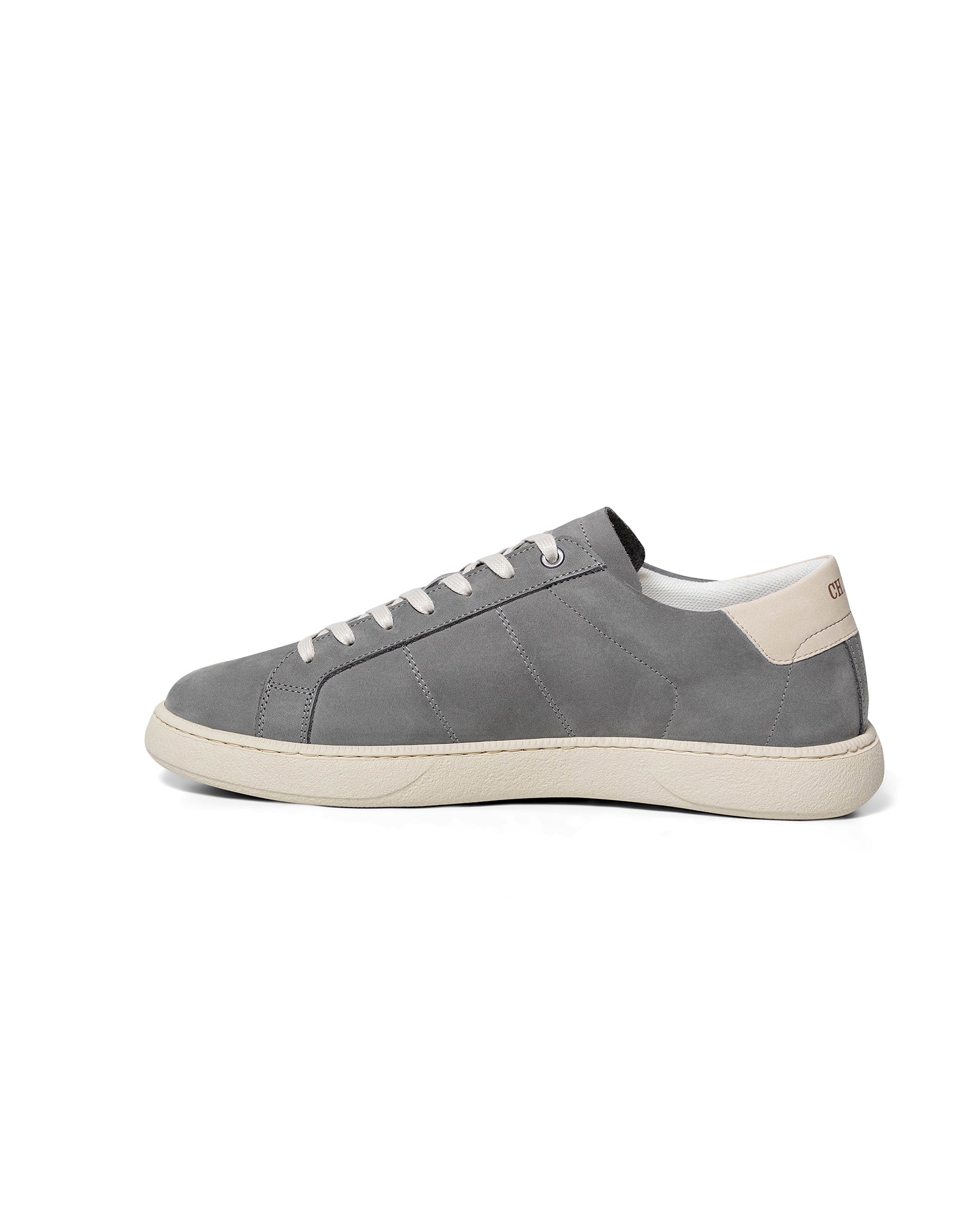 Men's Low Profile Leather Sneakers - Gray - 6