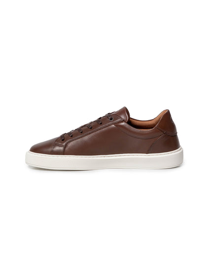 Men's Low Profile Leather Sneakers - Brown - 6