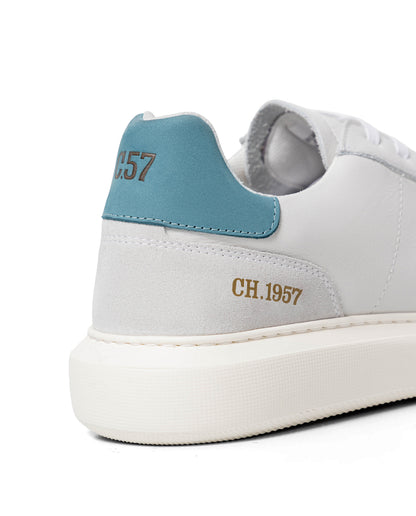 Men's Chunky Leather Sneakers - Gray - 5