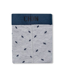 Mens Boxer Soft Cotton Blend Kayak Micro Graphics Contrast Chevignon - Gray 63_091H005_GRI184005_0