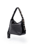 Womens Mini Bag Cowhide Leather 100% Western Conchos Nickel Metal Clasp Charms - Black 63_201H001_NEG194007_3