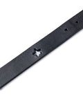 Womens Belt Slim Saddlery Cowhide Leather 100% Western Metal Plate - Black 63_211H001_NEG194007_3