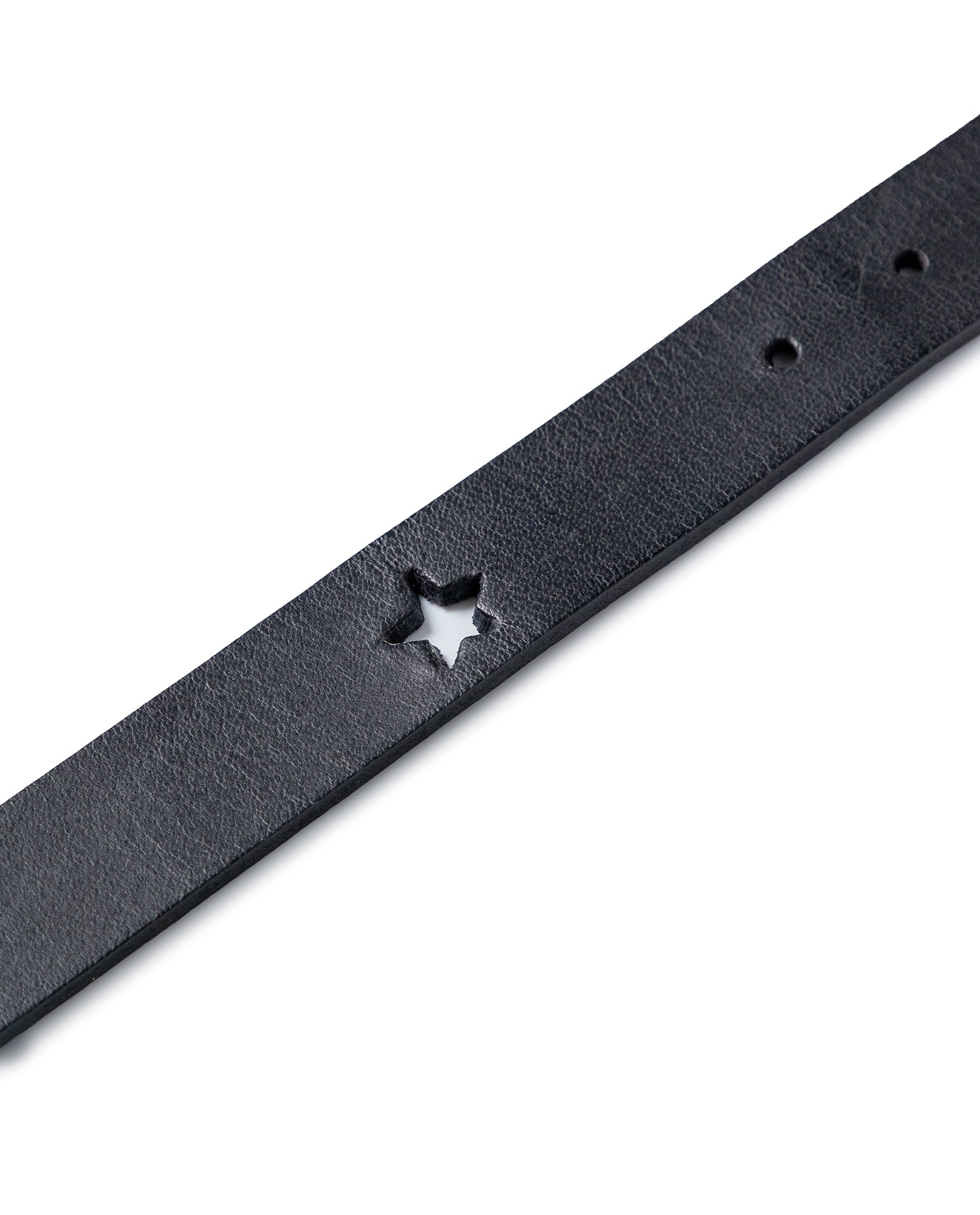 Womens Belt Slim Saddlery Cowhide Leather 100% Western Metal Plate - Black 63_211H001_NEG194007_3
