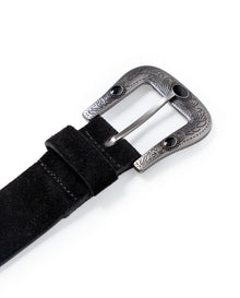 Womens Belt Split Cowhide Leather 100% XL Western Buckle - Black 63_211H003_NEG194007_3