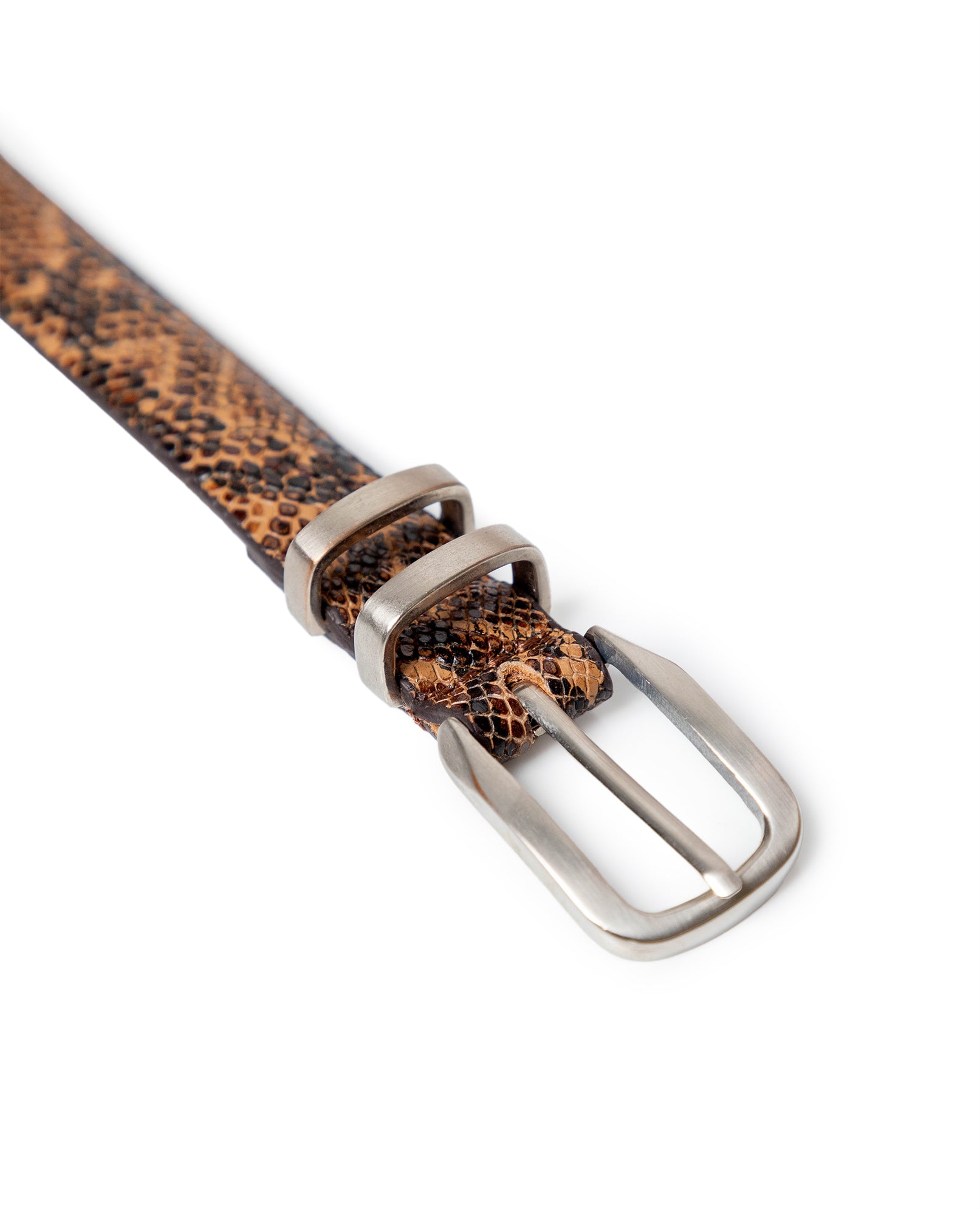 Womens Cowhide Leather Snake-Print Belt - Special Collection - Brown 63_214H201_CAF181421_4