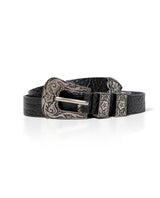Women's Western Inspired Thin Leather Belt - 1