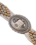 Women's Fringe and Metal Concho Leather Belt - 3