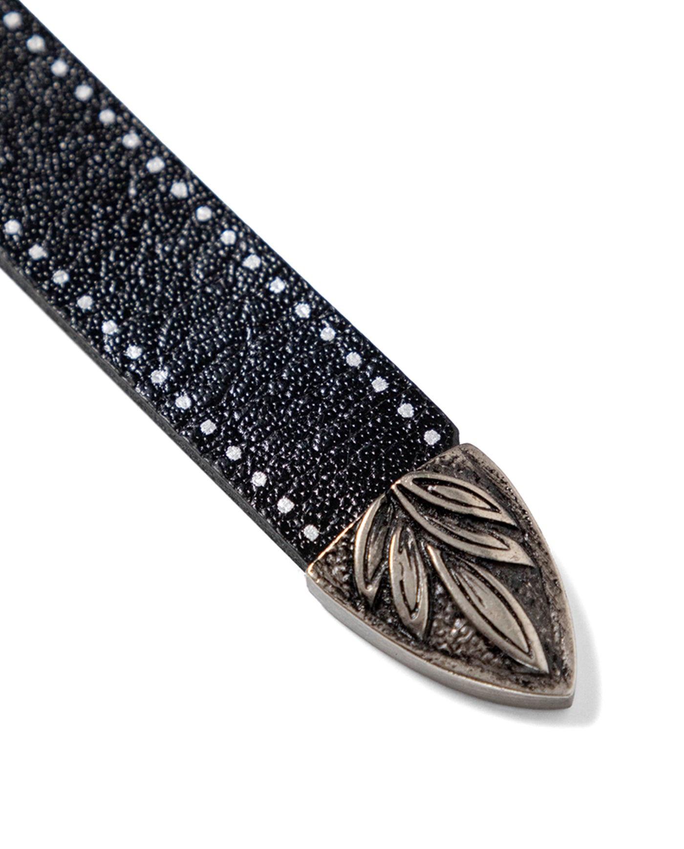 Women's Extra Long Tip Silver Detail Thin Leather Belt - 2