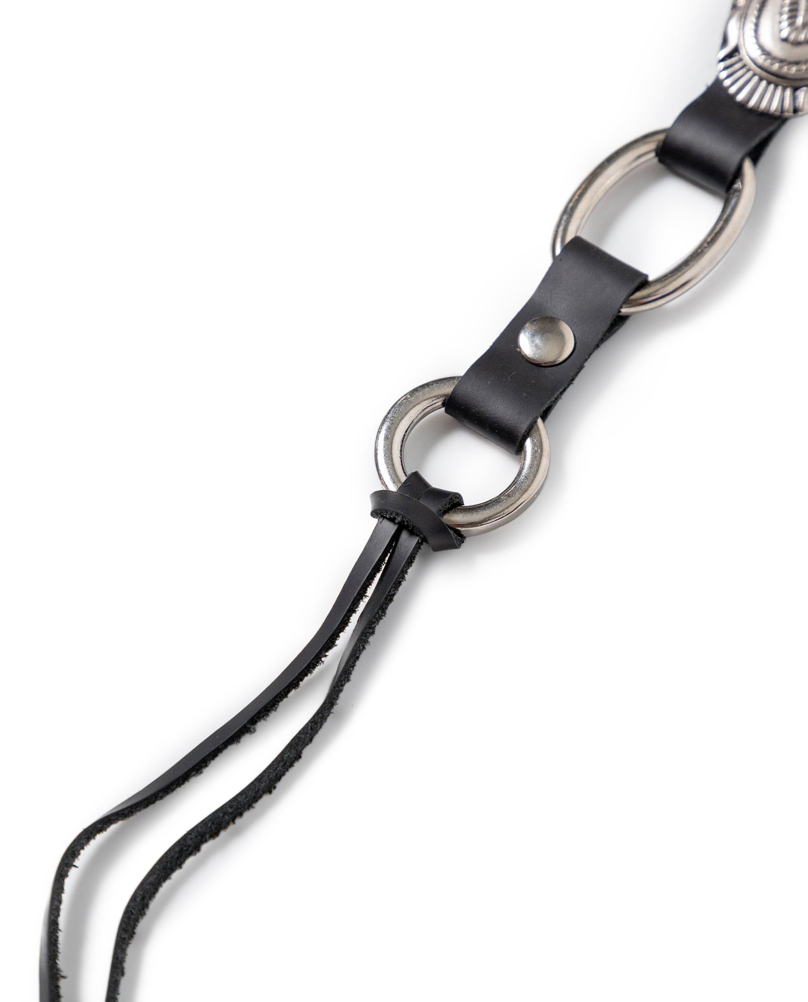 Women's Western Concho Chain Link Thin Leather Belt 219G006 - 2