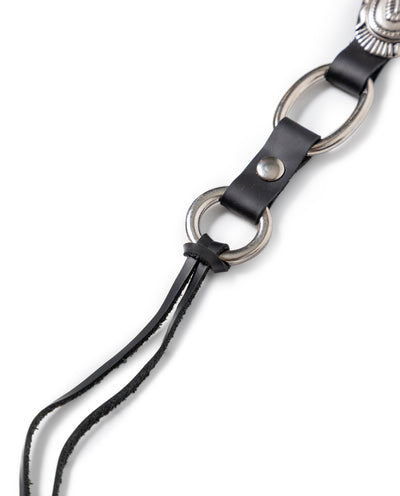 Women's Western Concho Chain Link Thin Leather Belt 219G006 - 2