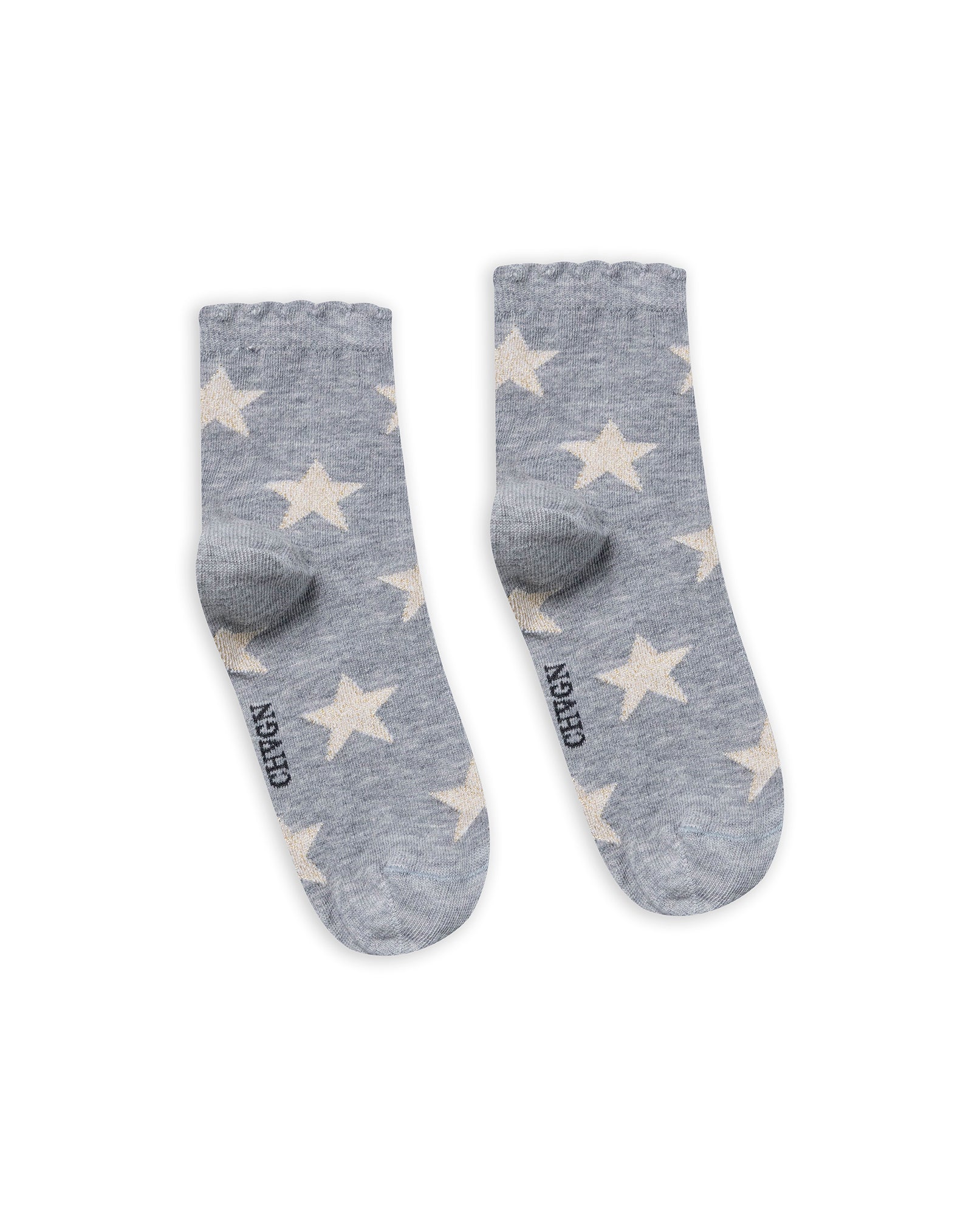 Womens Socks Mid Calf Cotton Elastane Lurex Stars - Gray 63_251H003_GRI144105_0
