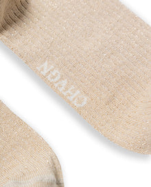 Womens Socks Mid Calf Cotton Elastane Mini Channel Lurex - Khaki 63_251H004_CAQ150309_3