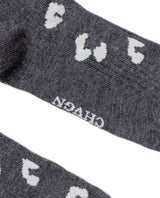 Women's Animal Print Contrast Stripe Mid-Calf Socks in Cotton-Polyamide Blend 259G003 - 2