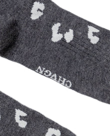 Women's Animal Print Contrast Stripe Mid-Calf Socks in Cotton-Polyamide Blend - 2