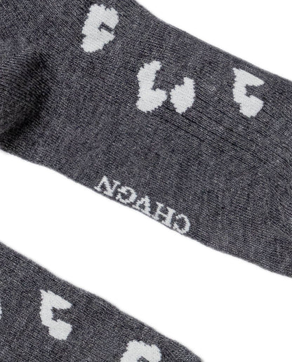 Women's Animal Print Contrast Stripe Mid-Calf Socks in Cotton-Polyamide Blend - 2