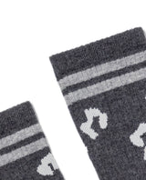 Women's Animal Print Contrast Stripe Mid-Calf Socks in Cotton-Polyamide Blend 259G003 - 3