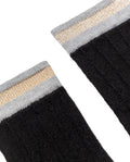 Women's Lurex Thread Perforated Mid-Calf Socks in Cotton-Polyamide Blend 259G004 - 2
