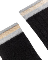 Women's Lurex Thread Perforated Mid-Calf Socks in Cotton-Polyamide Blend 259G004 - 2