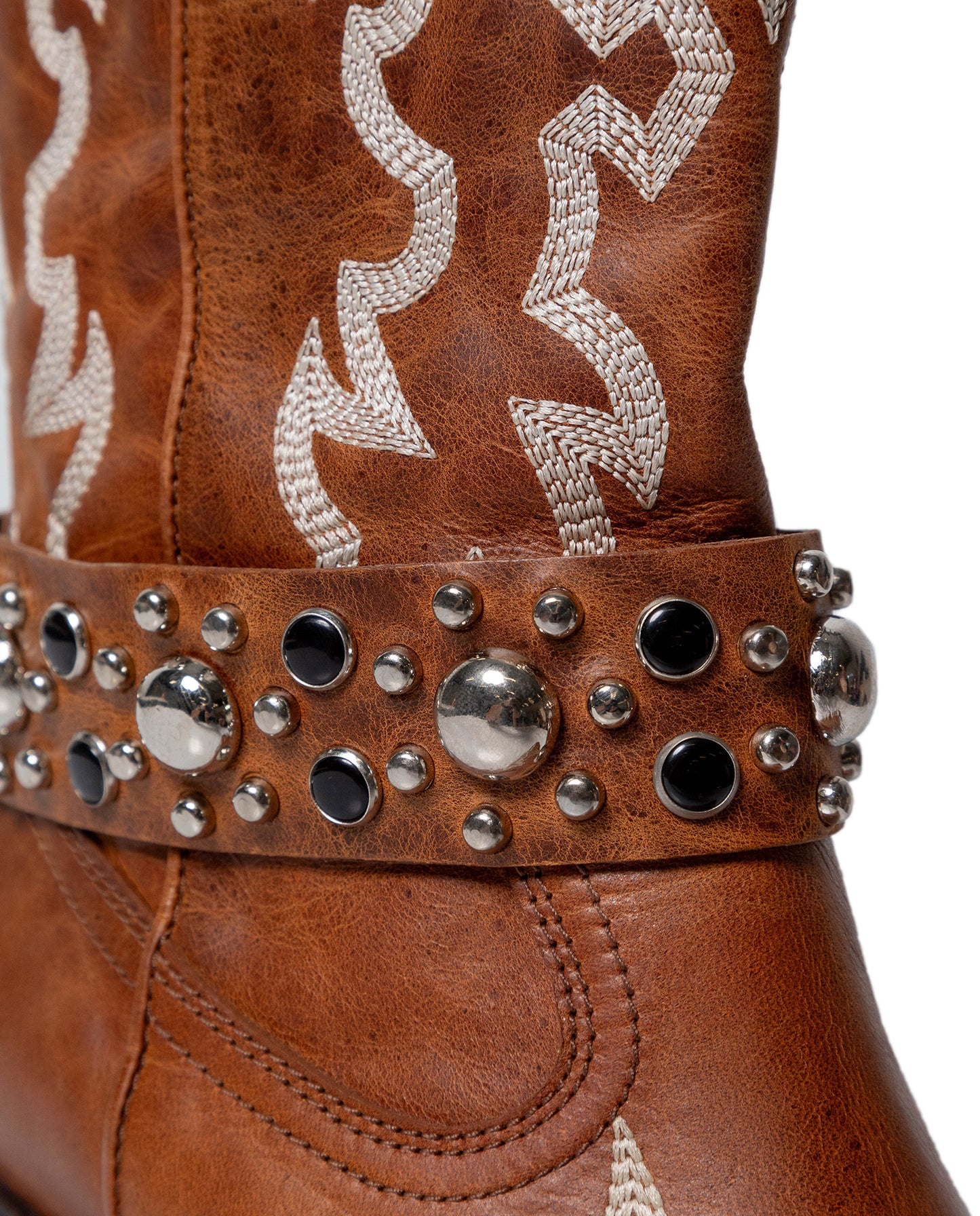 Womens Boots Western Mid Calf Aniline Cowhide Leather Natural Finish - Brown 63_261H005_CAF181336_5