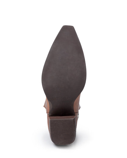 Womens Boots Western Mid Calf Aniline Cowhide Leather Natural Finish - Brown 63_261H005_CAF181336_7