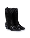 Womens Boots Western Mid Calf Split Leather Aniline Full Grain - Black 63_261H009_NEG194007_0