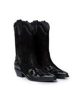 Womens Boots Western Mid Calf Split Leather Aniline Full Grain - Black 63_261H009_NEG194007_0
