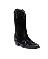 Womens Boots Western Mid Calf Split Leather Aniline Full Grain - Black 63_261H009_NEG194007_3
