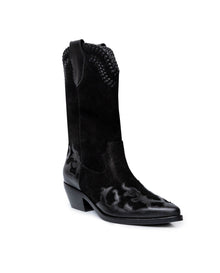 Womens Boots Western Mid Calf Split Leather Aniline Full Grain - Black 63_261H009_NEG194007_3