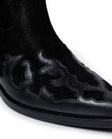 Womens Boots Western Mid Calf Split Leather Aniline Full Grain - Black 63_261H009_NEG194007_4